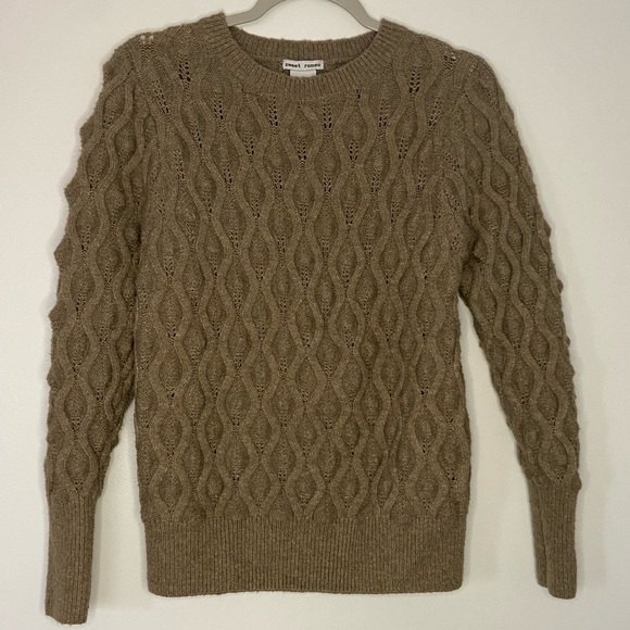 💜Sweet Romeo Hela Brown Gray Textured Sweater Pullover Women’s Size Small - Picture 2 of 5